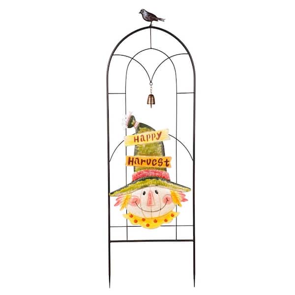 Evergreen Enterprises 54 in. Iron Scarecrow Trellis with Bird