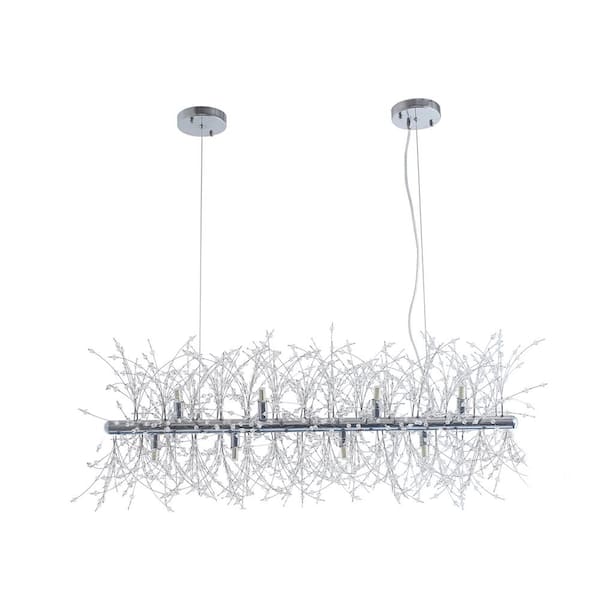CIPACHO 12-Light Silver Multi-Particle Crystal Chandelier