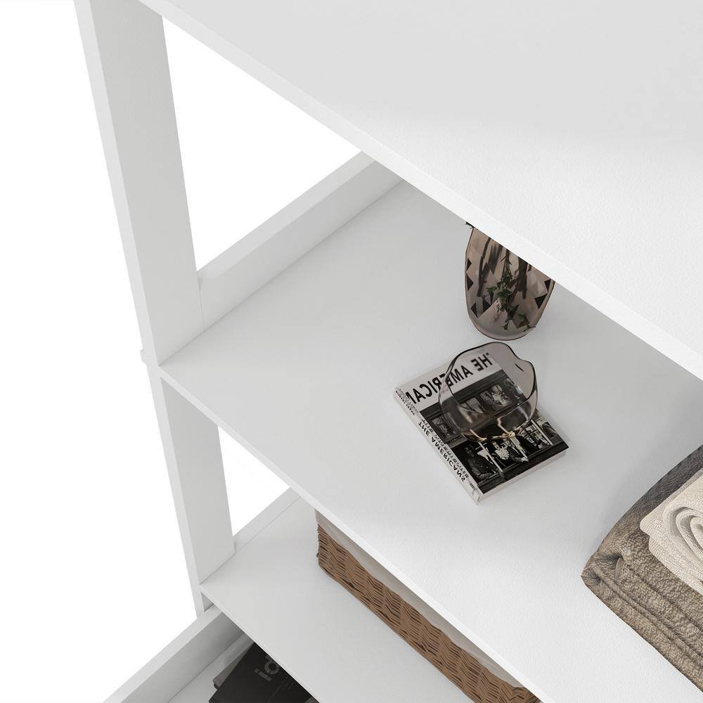 White MDF Freestanding Bathroom Storage Cabinet with Shelves and Doors