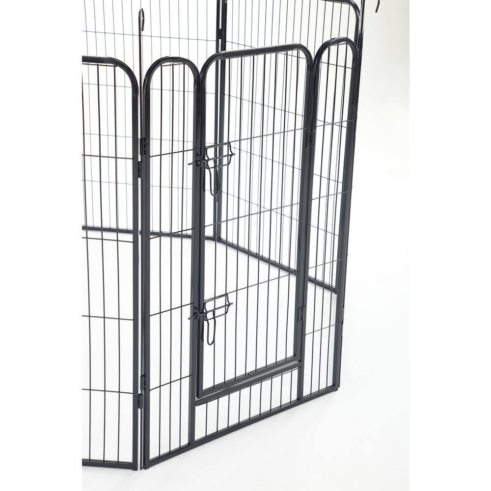 Heavy Duty Black Metal 40" Pet Playpen with Door
