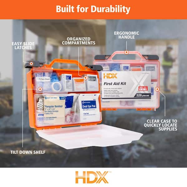 HDX 328-Piece ANSI Rated First Aid Kit 52247 - The Home Depot