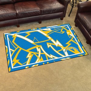 Los Angeles Chargers Patterned XFIT 4 ft. x 6 ft. Plush Area Rug