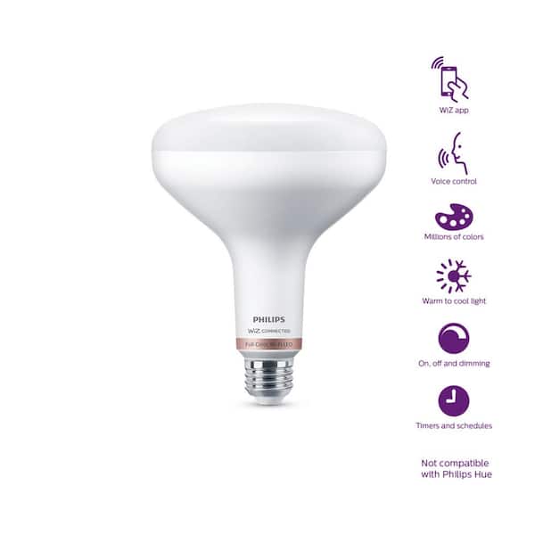 65-Watt Equivalent BR40 Smart WiFi LED Color Changing Light Bulb Powered by WiZ with Bluetooth (2-Pack)