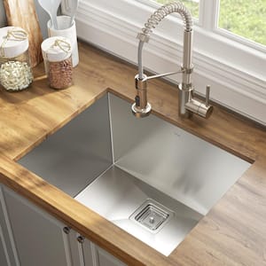 Pax 24 in. Undermount Single Bowl Stainless Steel Kitchen Sink with Faucet in Stainless Steel