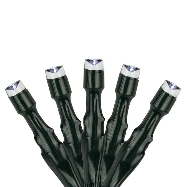 LED Solar Power 2-Function Outdoor Christmas Light Set - Pure White - 33 ft. Green Wire - 100ct