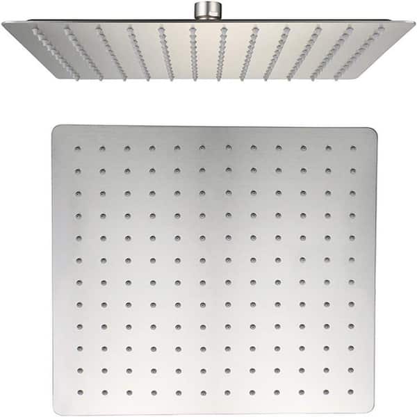 1-Spray Pattern with 2.5 GPM 12 in. Wall Mount Rain Fixed Shower Head, Full Body Coverage Shower Head in Brushed Nickel