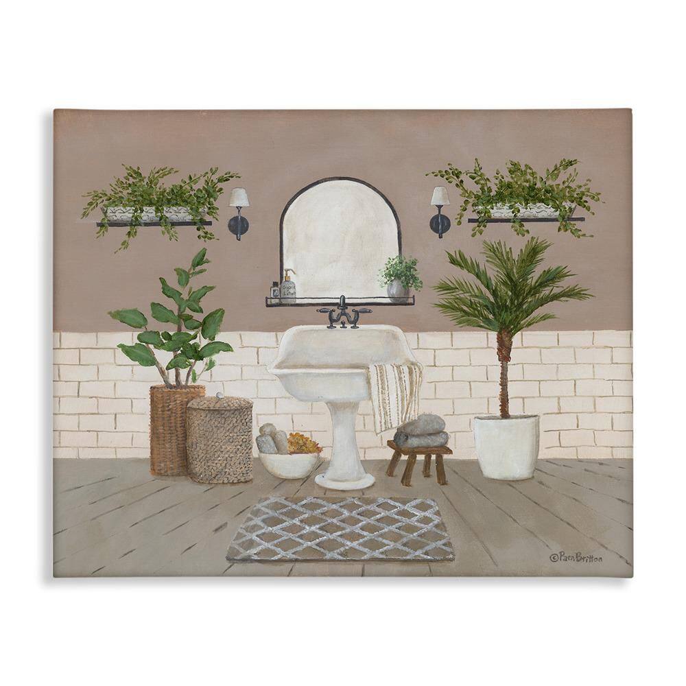 Cozy Bathroom Greenery Plants by Pam Britton 1 Piece Unframed Nature Graphic Art Print 24 in. x 30 in. price history on PriceWatchPro