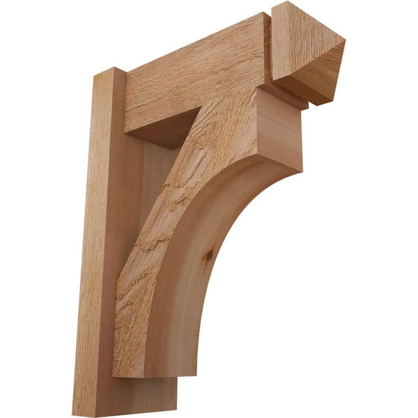 Ekena Millwork 6 in. x 20 in. x 16 in. Western Red Cedar Westlake Arts and Crafts Rough Sawn Outlooker