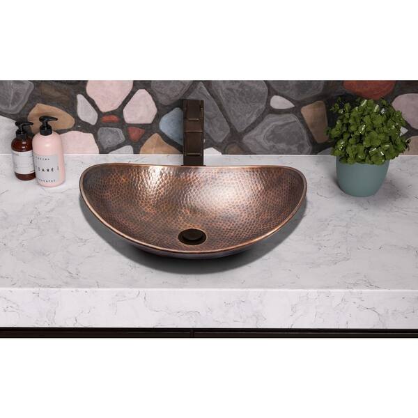 Monarch Abode 19 in. Hand Hammered Harbor Vessel Bathroom Sink in Pure Copper Monarch Abode 19 in. Hand Hammered Harbor Vessel Bathroom Sink in Pure Copper