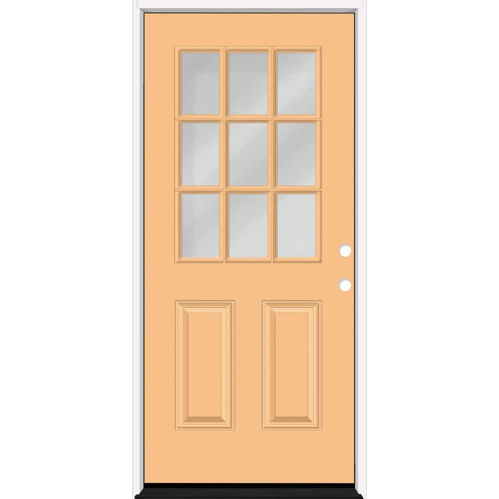 Reliant 36 in. x 80 in. 2P HalfLite 9L SDL Clear Glass LHIS Jackfruit Finish Fiberglass Prehung Front Door w/6-9/16 Jamb price history on PriceWatchPro