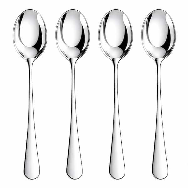 Silver 6.8 In. Food Grade Stainless Steel Mirror Polished Heavy Duty Teaspoons Rust Proof (Set of 6)