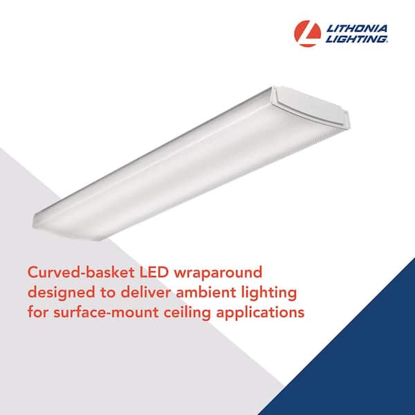 4 ft. 41-Watt White Integrated LED Low Profile Wraparound Flushmount 4 ft. 41-Watt White Integrated LED Low Profile Wraparound Flushmount