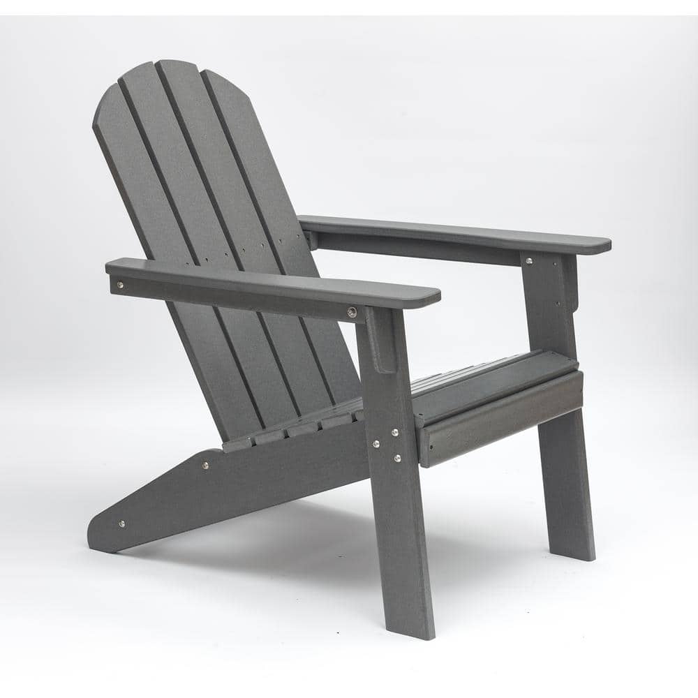 Classic Gray Outdoor Adirondack Chair for Backyard and Lawn