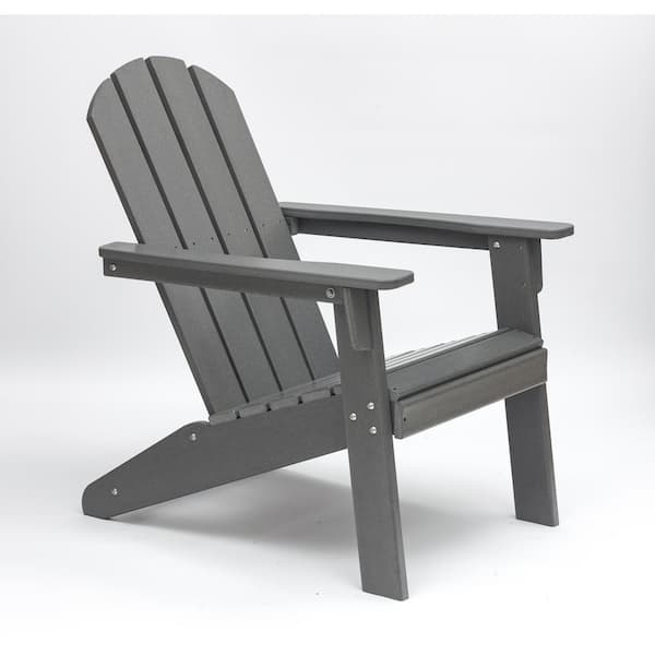 Unbranded Classic Gray Outdoor Adirondack Chair for Backyard and Lawn