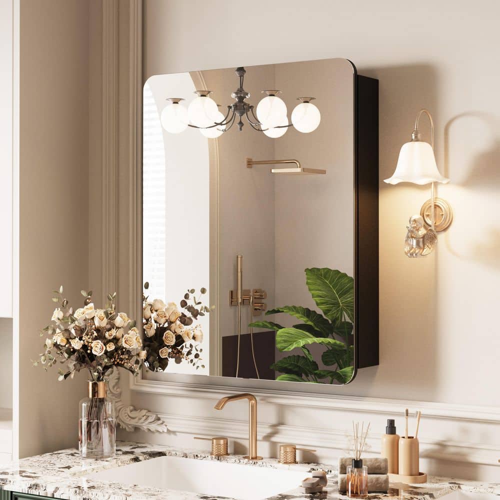 Hpeytaire 30 in. W x 24 in. H Rounded Corner Frameless Rectangular