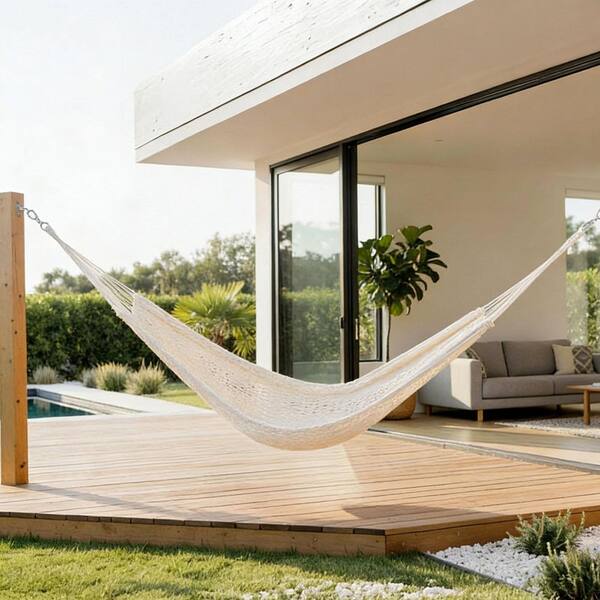 13 ft. Portable Hammock Bed Double Hammock for Outside in Beige