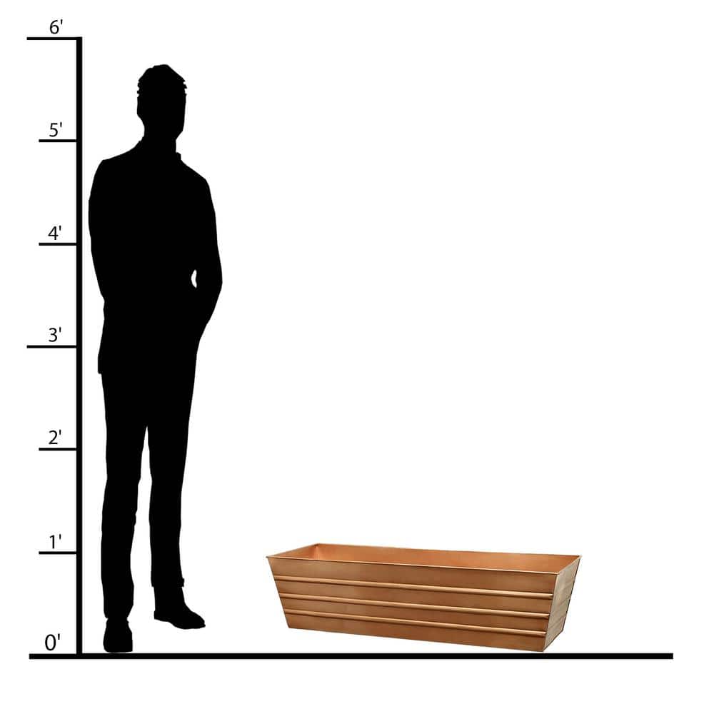 Large Copper Plated Steel Window Flower Box Planter