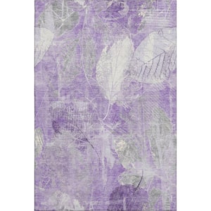 Mayfield Premium Machine Washable Abstract AMF1850 Lavender 9 ft. x 12 ft. Area Rug