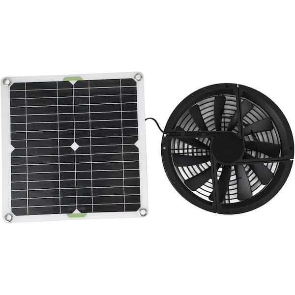 100W 12V 10 in. Solar Panel Exhaust Fan with Cover, 3000 RPM for Outdoor Use