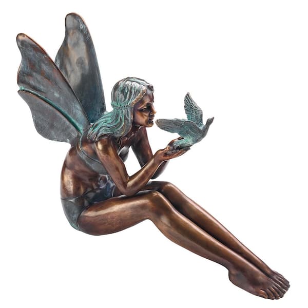 Design Toscano 18 In. H Bird Fairy Cast Bronze Large Garden Statue ...