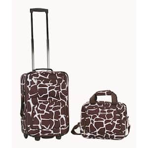 Fashion Expandable 2-Piece Carry On Softside Luggage Set, Giraffe