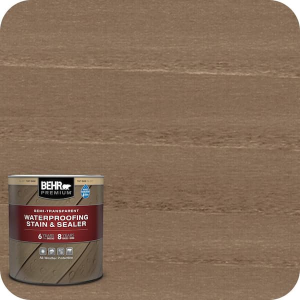 BEHR PREMIUM 1 qt. #ST-249 Coastal Gray Semi-Transparent Waterproofing Exterior Wood Stain and Sealer