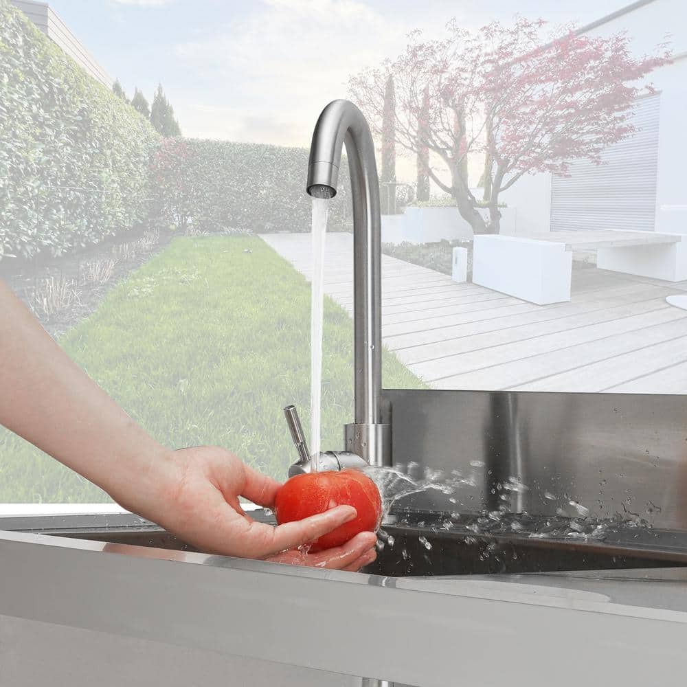 Freestanding Stainless Steel Single Bowl Utility Sink with Worktop