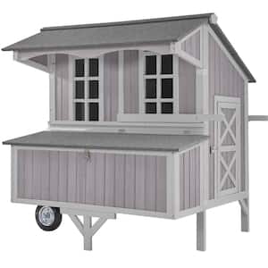 Extra-Large Chicken Coop with Big Wheels for 6-8 Chickens