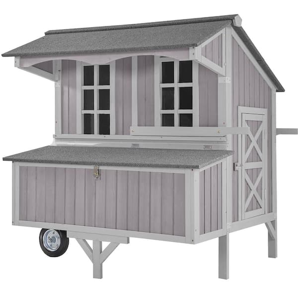 aivituvin Extra-Large Chicken Coop with Big Wheels for 6-8 Chickens