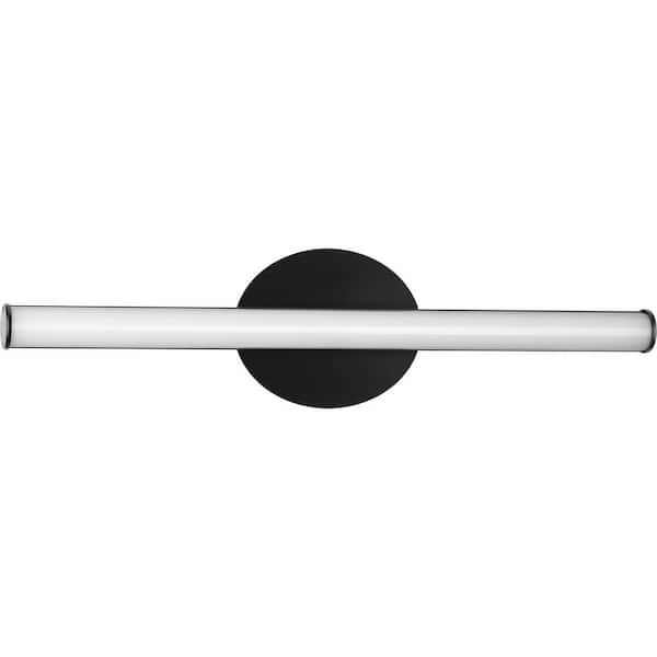 Phase 3 Collection 24 in. Matte Black Medium Modern 3CCT Integrated 1-Light LED Linear Vanity Light