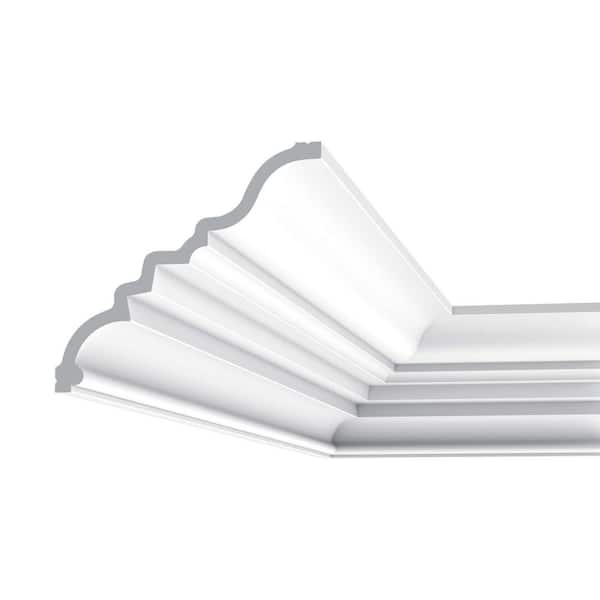 ORAC DECOR 6-1/4 in. x 5-5/8 in. x 78-3/4 in. Primed White Plain Polyurethane Crown Moulding (8-Pack)
