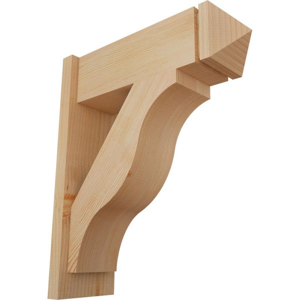 Ekena Millwork 8 in. x 26 in. x 22 in. Fuston Arts and Crafts Smooth Douglas Fir Outlooker