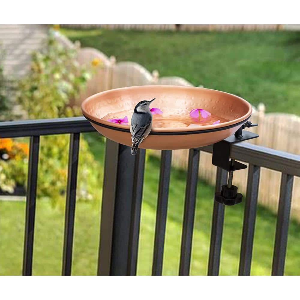 Pure Copper 11-Inch Deck Mounted Bird Bath