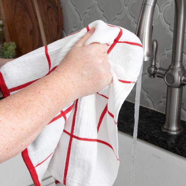 T-fal Red Plaid Solid and Check Parquet Woven Cotton Kitchen Towel (Set of  2) - Yahoo Shopping