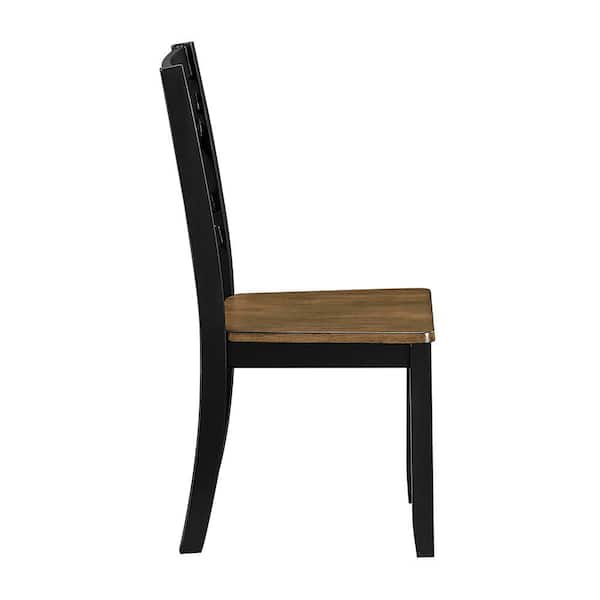 Lazzara Oliver Brown and Black Finish Wood Dining Side Chair (Set