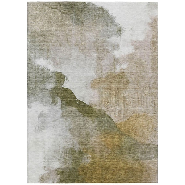 Chantille Machine Washable Indoor/Outdoor Abstract ACN2043 Green 9 ft. x 12 ft. Area Rug