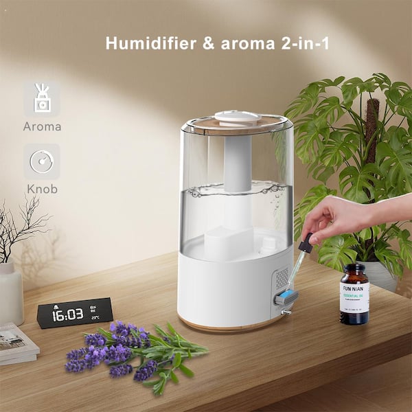 Vissani 1 Gal. Ultrasonic Humidifier 360 ° Turning Dual Nozzle