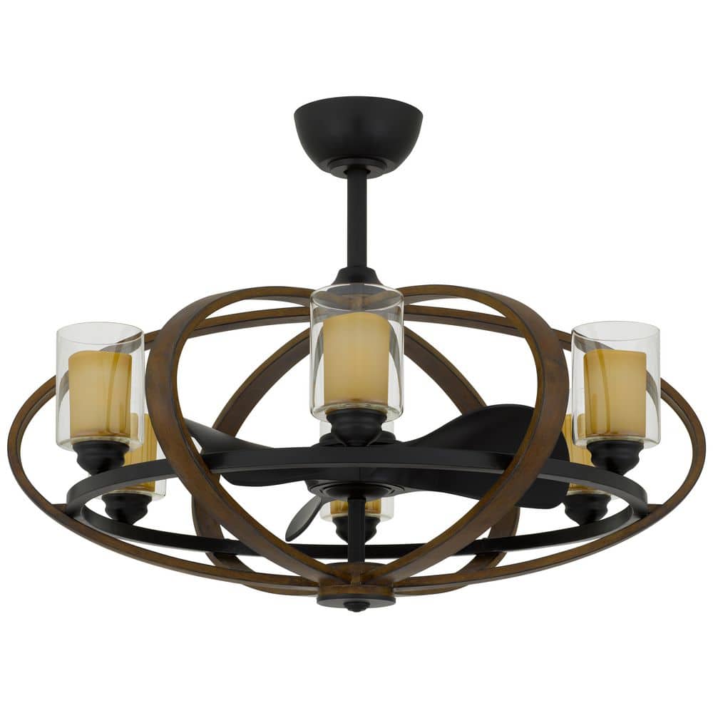 Summerville 22 in. Blade Span 36 in, Width Indoor Rustic Flush Mount Fandel