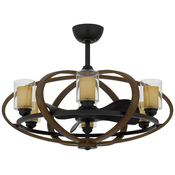 Summerville 22 in. Blade Span 36 in, Width Indoor Rustic Flush Mount Fandelier Ceiling Fan with Remote Control