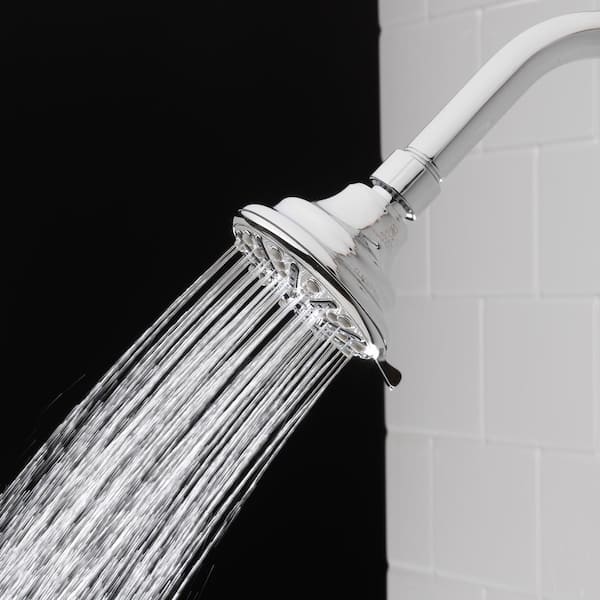 3-Spray Patterns 3.5 in. Single Wall Mount Fixed Shower Head in Chrome (2-Pack)