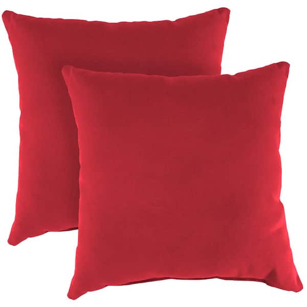 Jordan Manufacturing Sunbrella 16 in. x 16 in. Canvas Blush Pink Solid Square Knife Edge Outdoor Throw Pillows (2-Pack)
