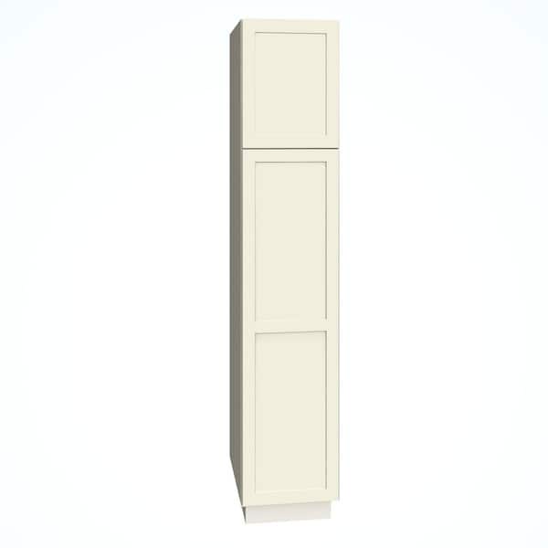 Quick Ship Cottage 18 in. W x 24 in. D x 96 in. H Assembled Plywood Shaker Pantry Kitchen Cabinet in Starlight