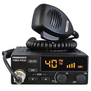Ted FCC 40-Channel 12-Volt AM/FM CB Radio in Black