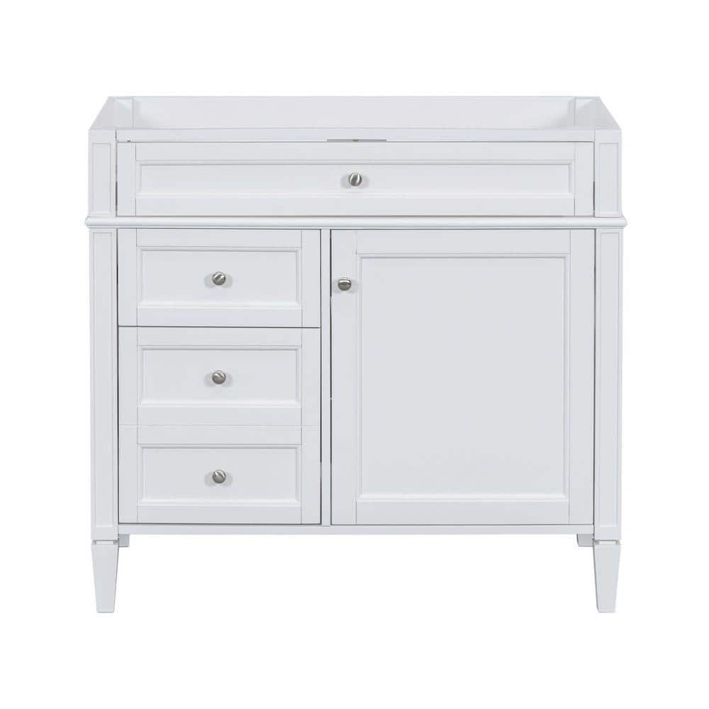 36 in. Bath Vanity Cabinet Without Top in White Unassembled