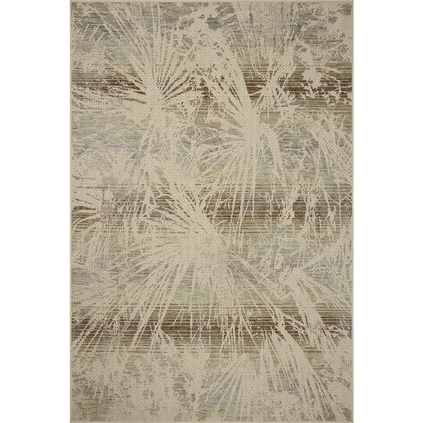 Saylor Ivory / Stone 7 ft. 6 in. x 7 ft. 6 in. Round Indoor/Outdoor Area Rug