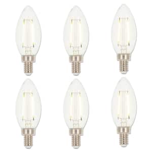 40-Watt Equivalent B11 Dimmable Clear E12 Edison Filament LED Light Bulb 2700K (6-Pack)