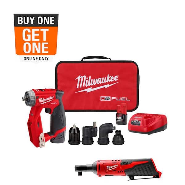 M12 FUEL 12V Lithium-Ion Brushless Cordless 4-in-1 Installation 3/8 in. Drill Driver Kit W/ M12 3/8 in. Ratchet