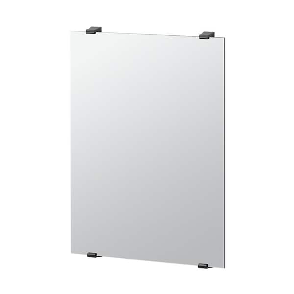 Gatco Bleu 31 in. x 22 in. Minimalist Frameless Mirror in Matte Black