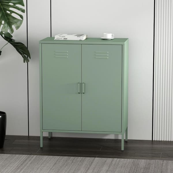 Naomi Green 40 in. H Modern Accent Cabinet with 3 Adjustable Shelves