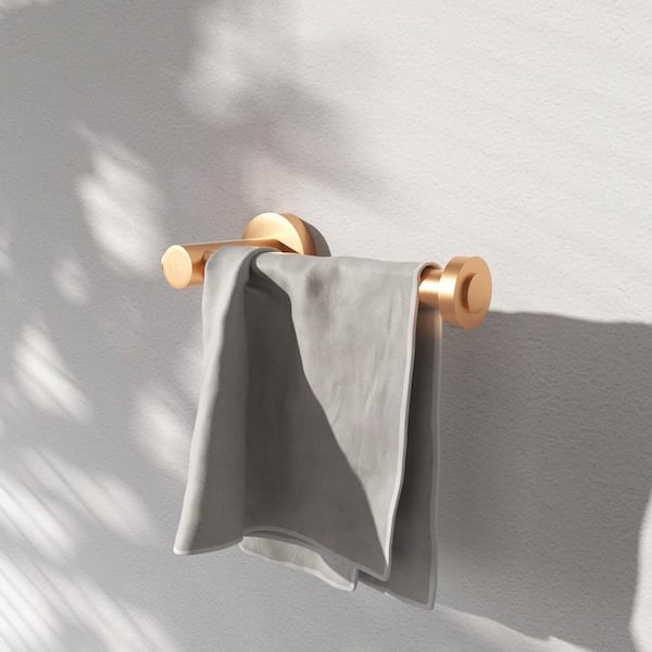 TaiMei Wall Mounted Thicken Space Aluminum Single Post Toilet Paper Holder Bath Hardware Accessory in Brushed Gold